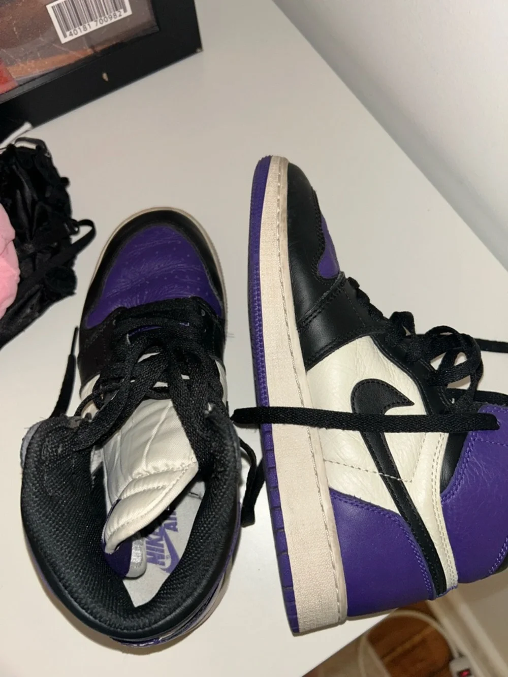 Nike Women's Mid-Top Sneakers in Black, Purple, White - Picture 5 of 6
